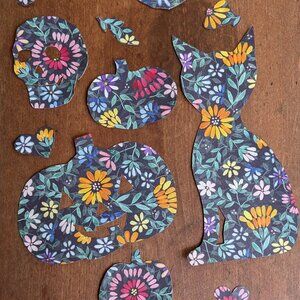 Hand Cut Halloween Autumn Pumpkin Themed Peel and Stick Decals